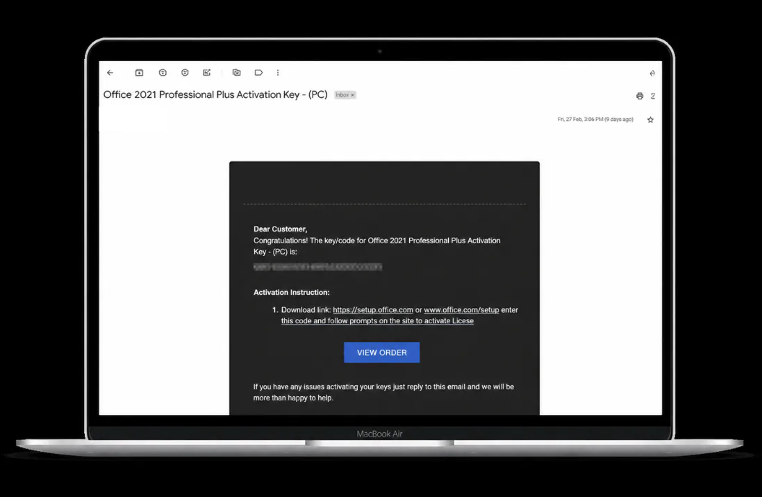 Receive delivery details